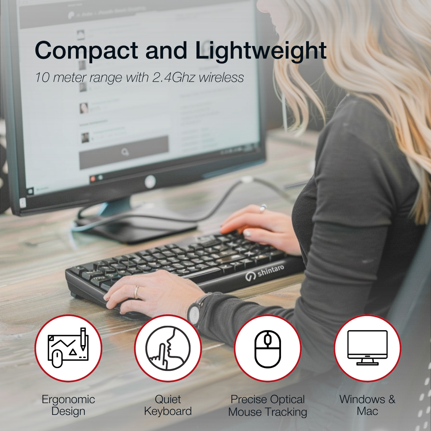 Shintaro Wireless Keyboard & Mouse Combo