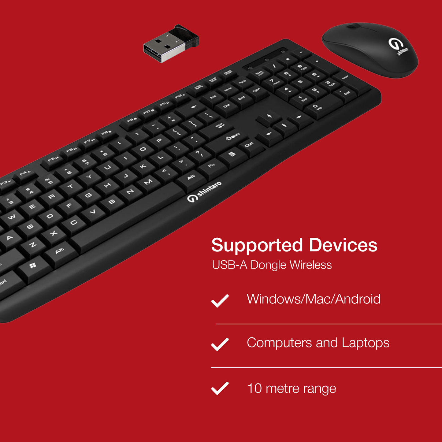Shintaro Wireless Keyboard & Mouse Combo