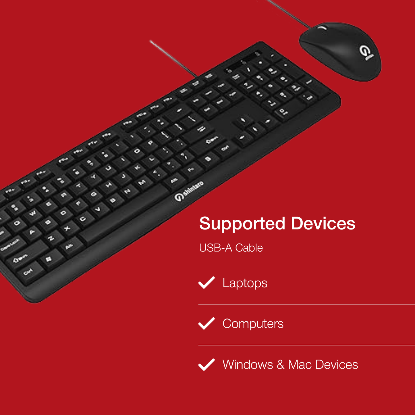 Shintaro Wired Keyboard & Mouse Combo