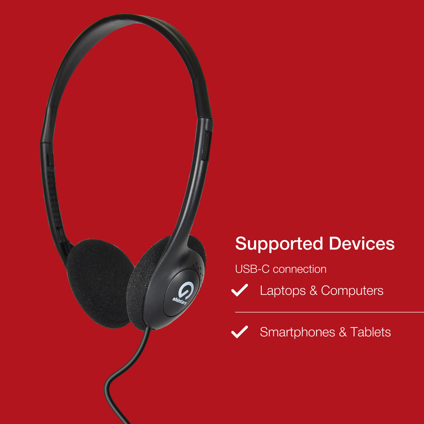 Shintaro Lightweight Headphone USB-C with Volume Controls