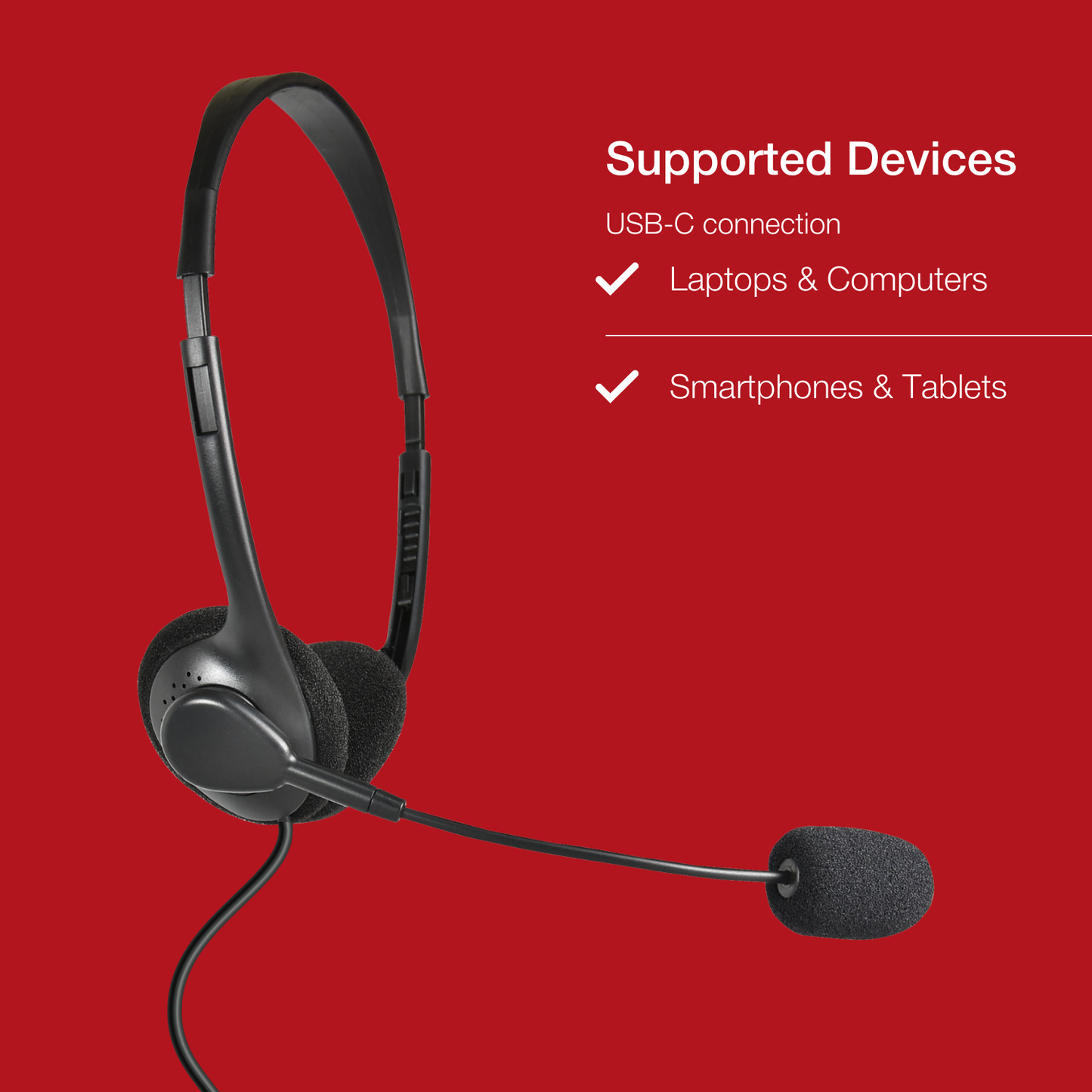 Shintaro Lightweight Headset USB-C with Boom Mic
