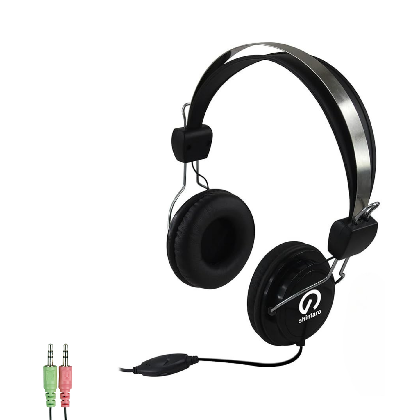 Shintaro Headset with Inline Mic Dual 3.5mm Audio and Mic Jacks