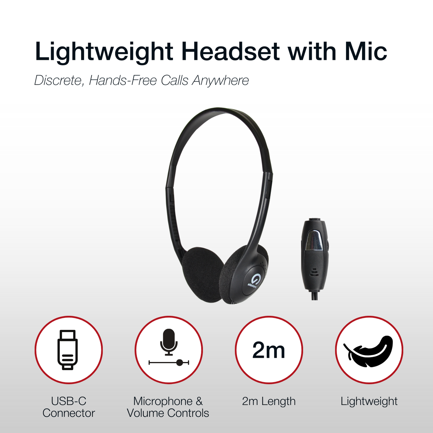 Shintaro Headset USB-C with In-line Mic
