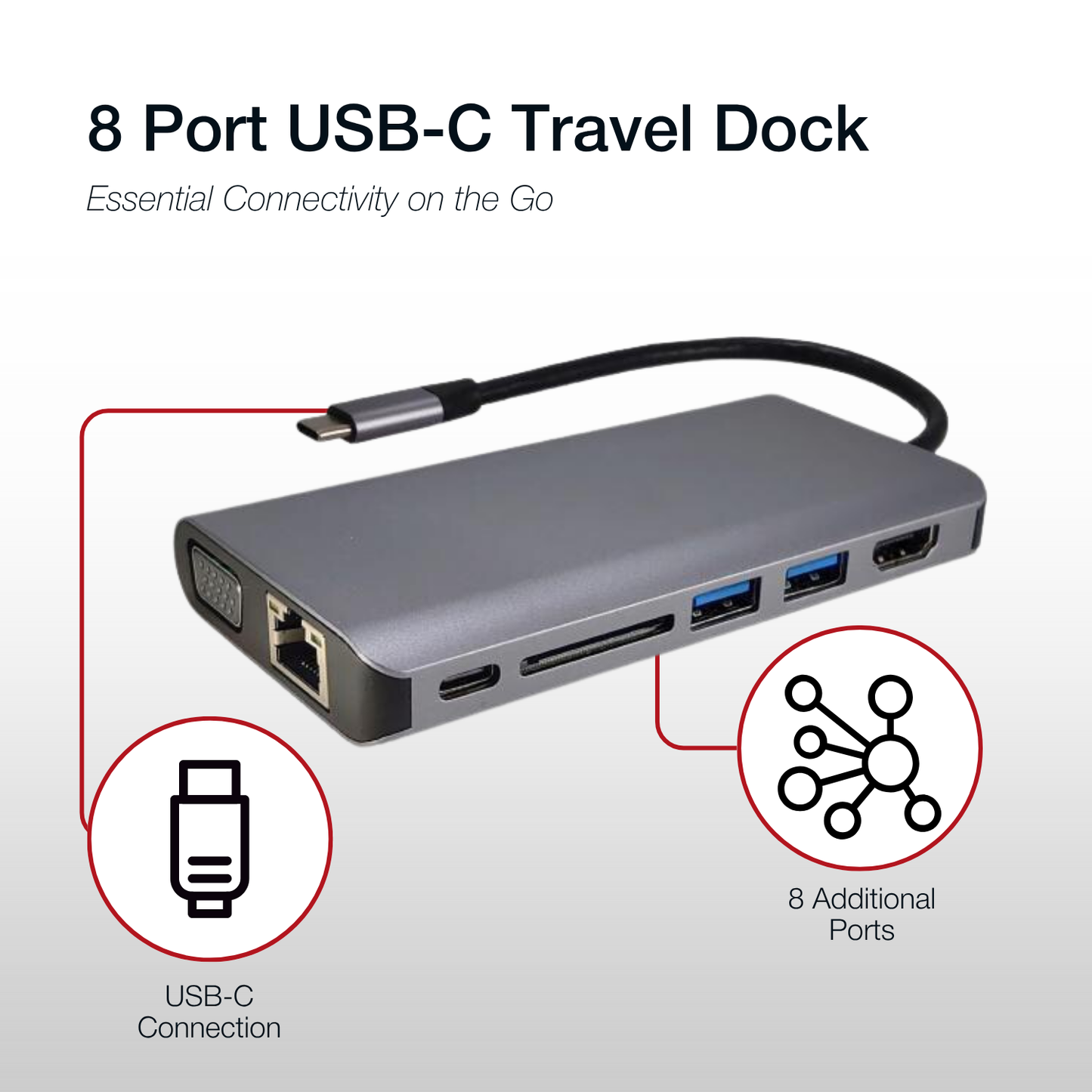 Shintaro Travel Docking Station USB-C to Mulit Ports