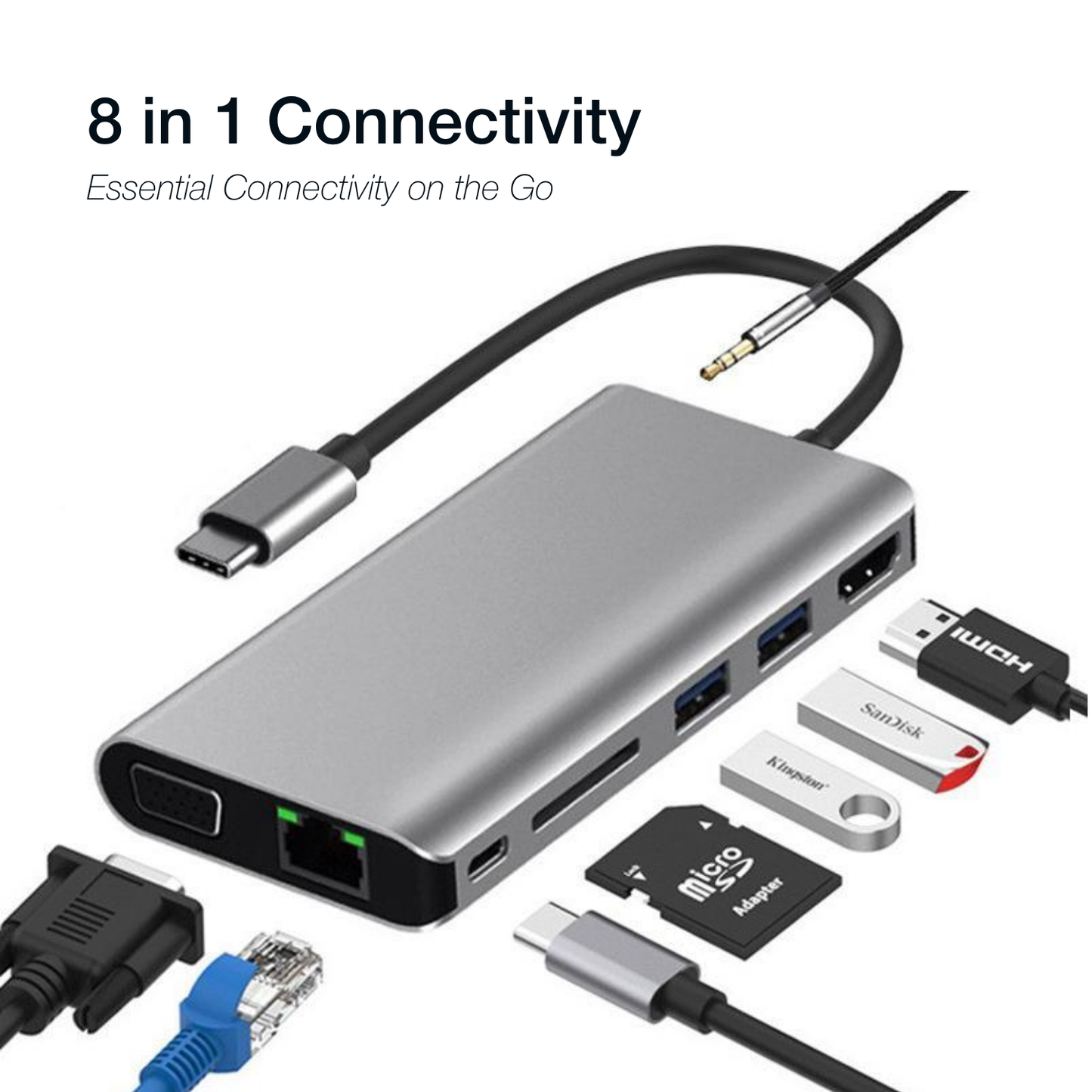 Shintaro Travel Docking Station USB-C to Mulit Ports