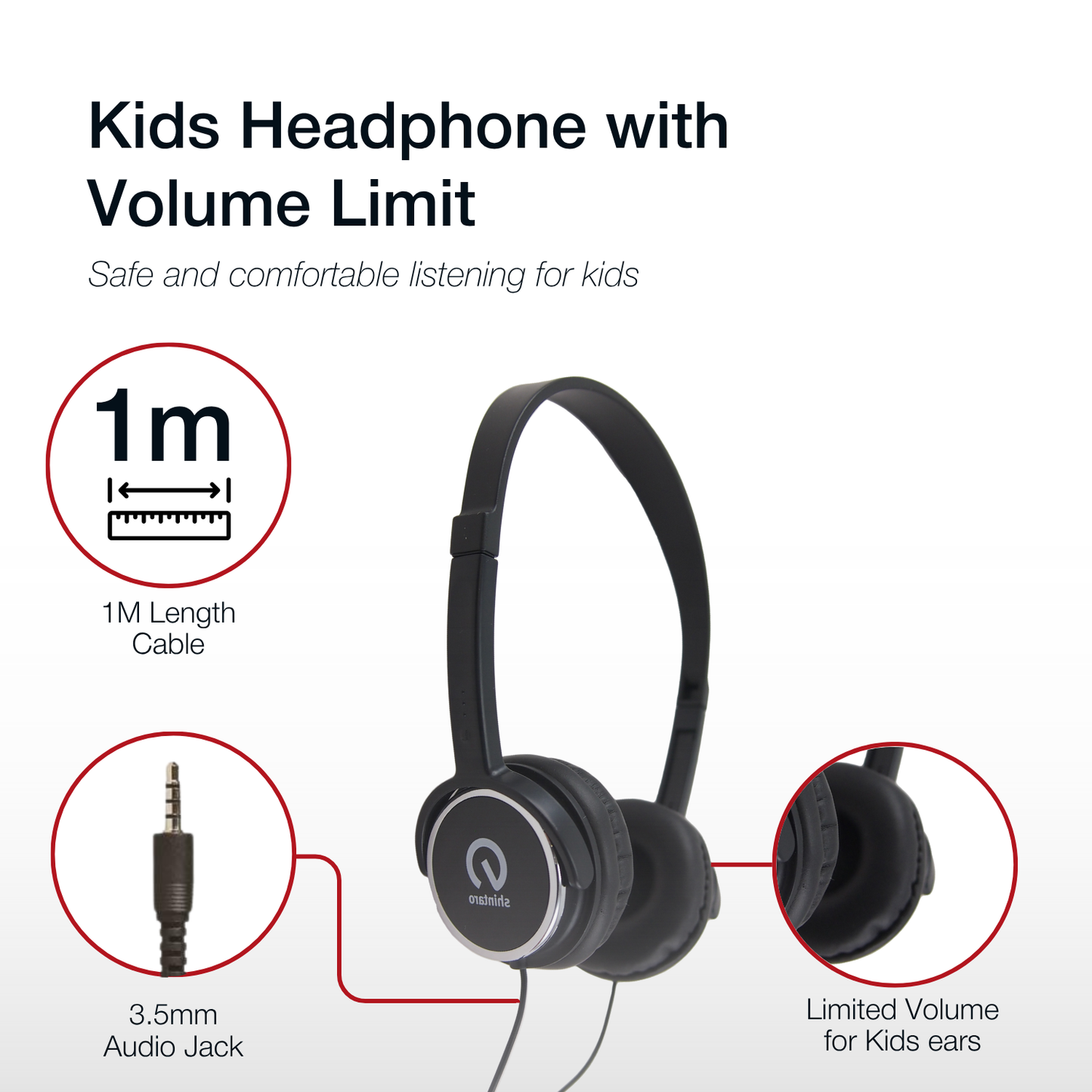 Shintaro Kids Headphone 3.5mm Audio Jack (Volume Limited)