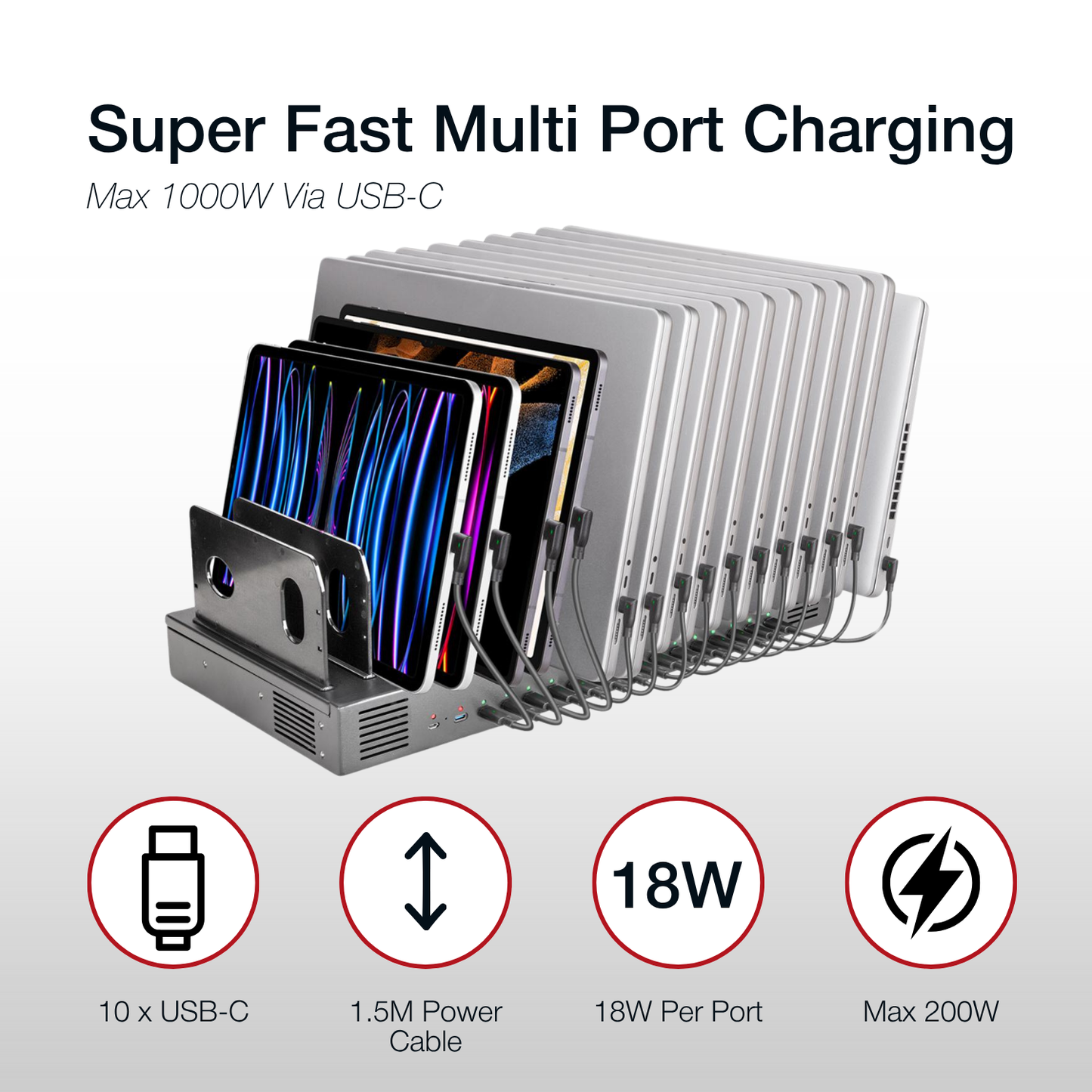 Shintaro GaN 1000W 16 Ports Charger with Adjustable Bays