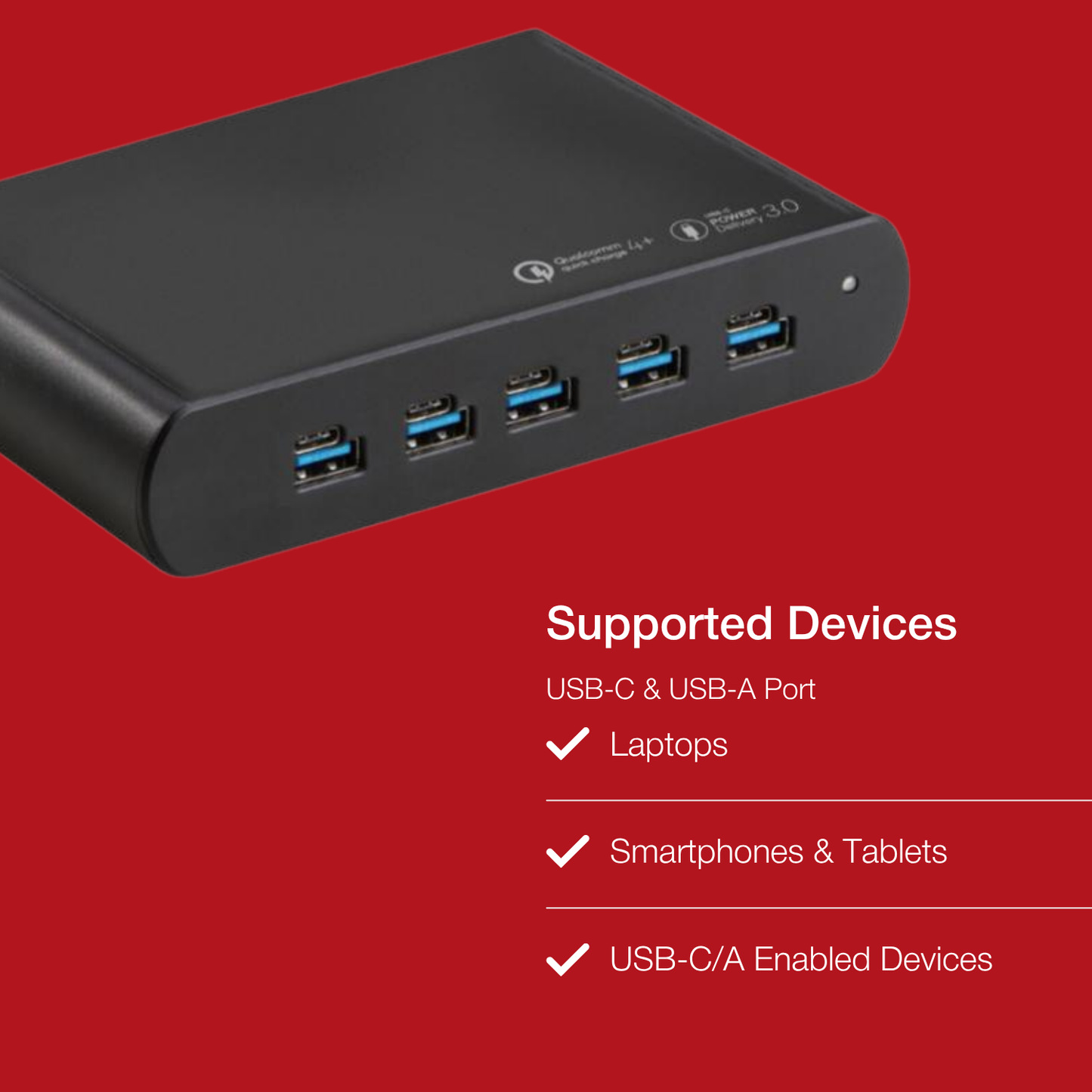 Shintaro GaN 15W 5 Ports Charger USB-C or USB-A