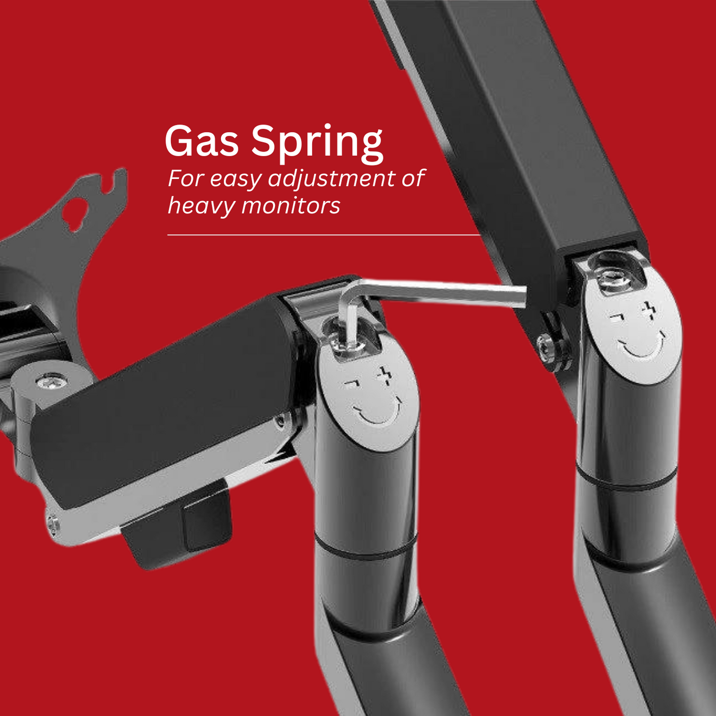 Shintaro Dual Monitor Gas Spring Arms C-Clamp & Grommet Mount