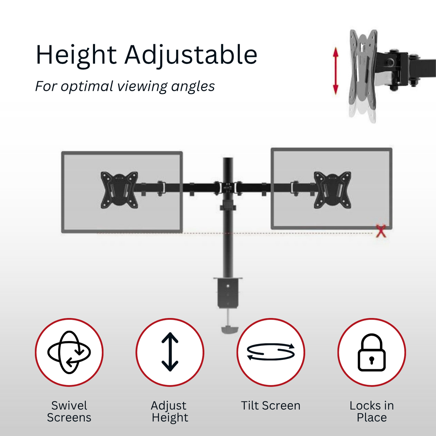 Shintaro Dual Monitor Mount C-Clamp & Grommet Mount
