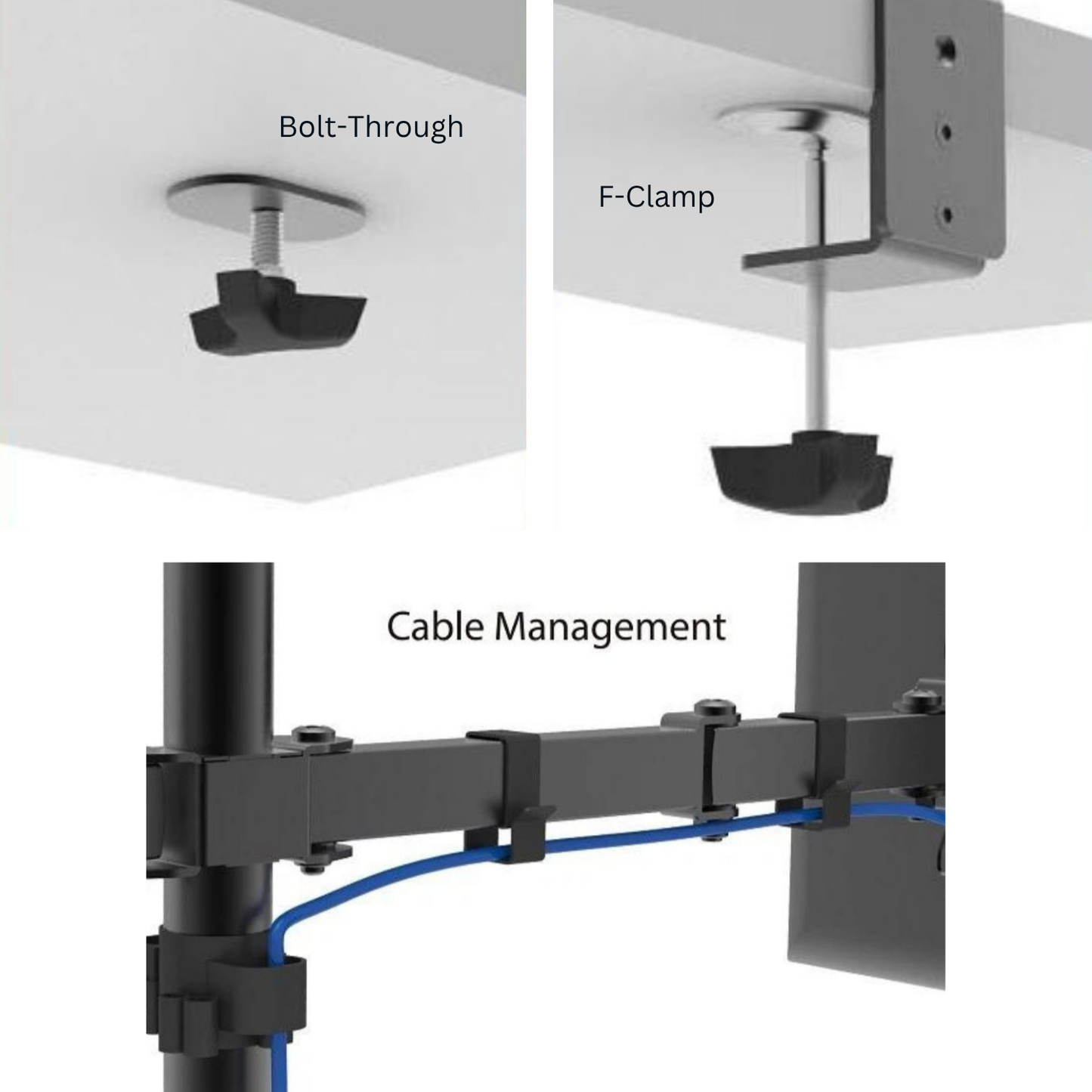 Shintaro Dual Monitor Mount C-Clamp & Grommet Mount