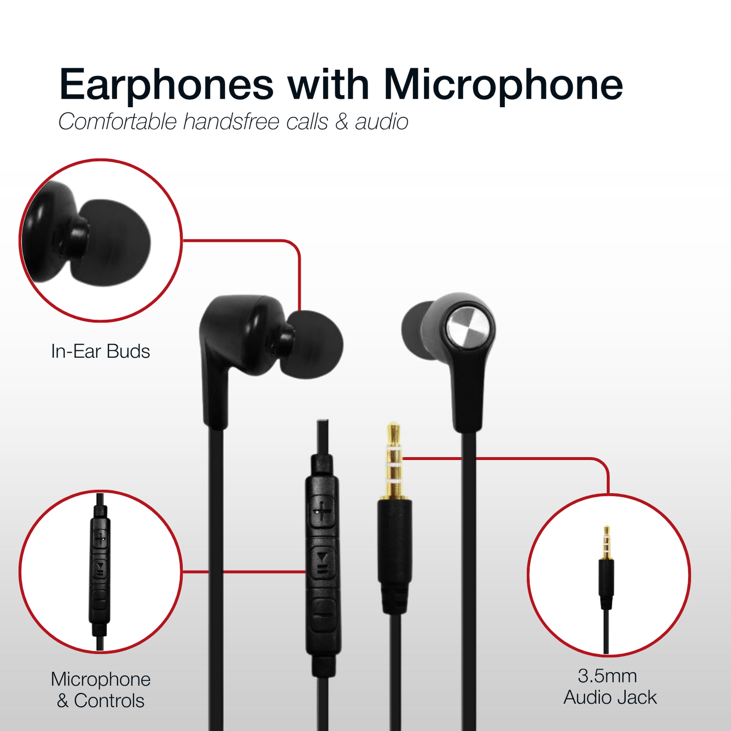 Shintaro Earphones with In-Line Mic 3.5mm Audio Jack