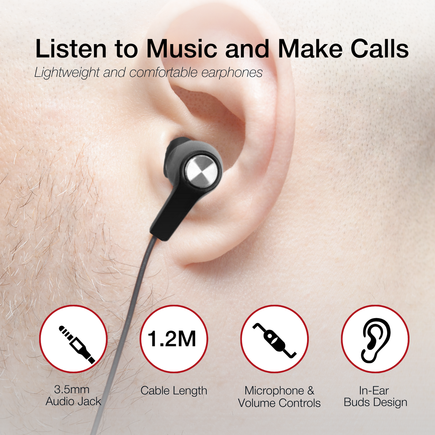 Shintaro Earphones with In-Line Mic 3.5mm Audio Jack