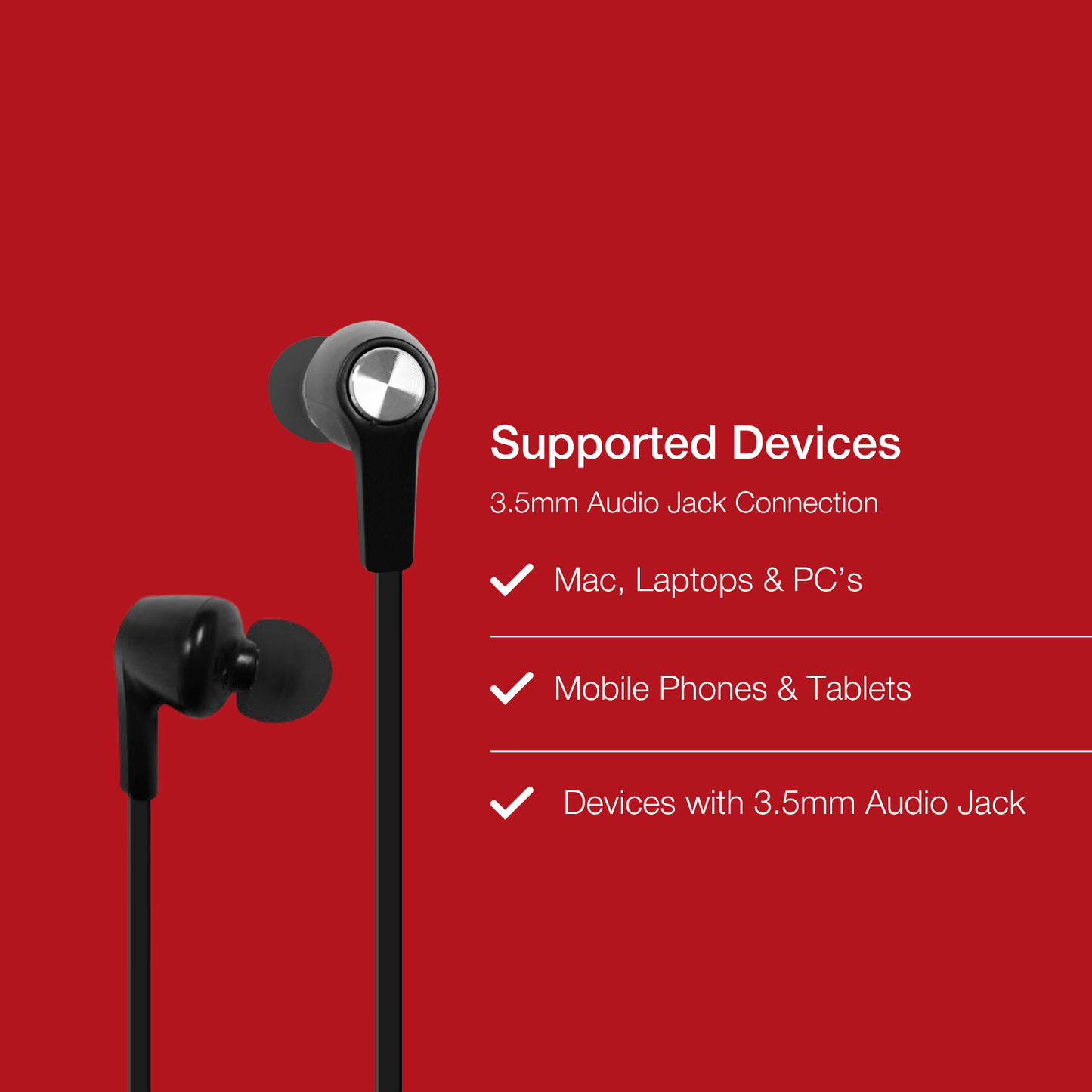 Shintaro Earphones with In-Line Mic 3.5mm Audio Jack