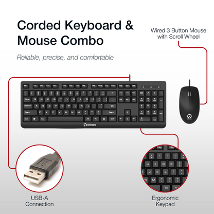 Shintaro Wired Keyboard & Mouse Combo