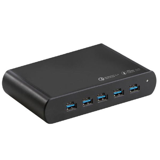 Shintaro Multi Port Charger - Black, 5 USB-A & USB-C