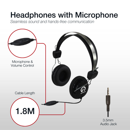 Shintaro Headset with In-line Noise Cancelling Mic 3.5mm Audio Jack