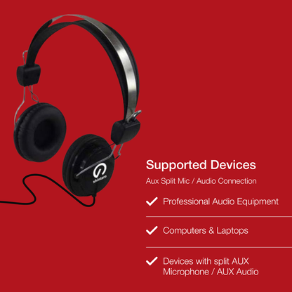 Shintaro Headset with Inline Mic Dual 3.5mm Audio and Mic Jacks