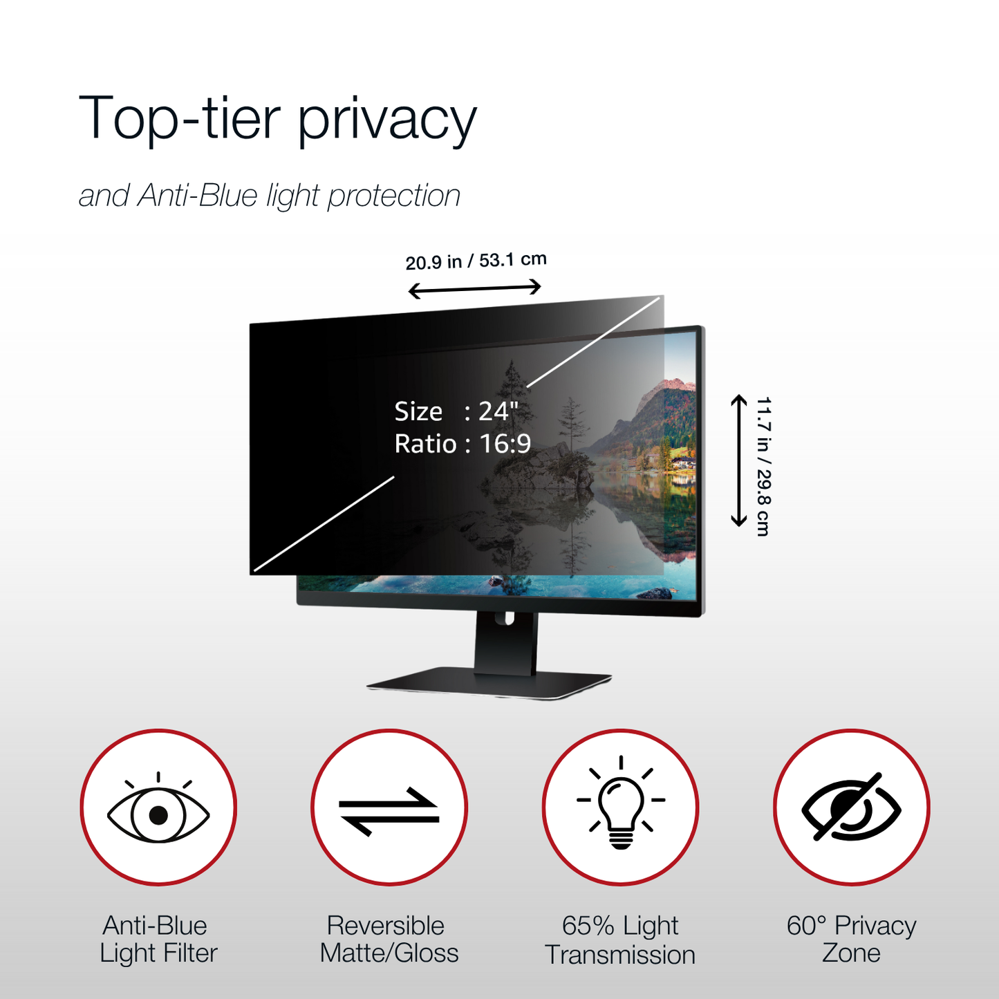 Shintaro Privacy Screen Filter 24" Monitors 16:9 Ratio