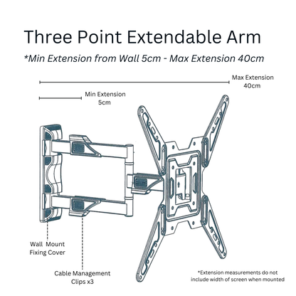 Shintaro Full Motion TV Wall Mount with Swivel Arm Up To 55" Screen Size