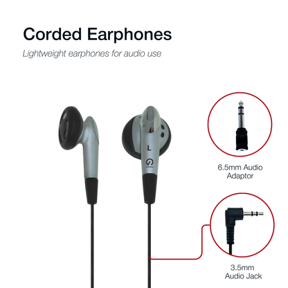 Shintaro Earphones 3.5mm Audio Jack with 6.5mm Adaptor