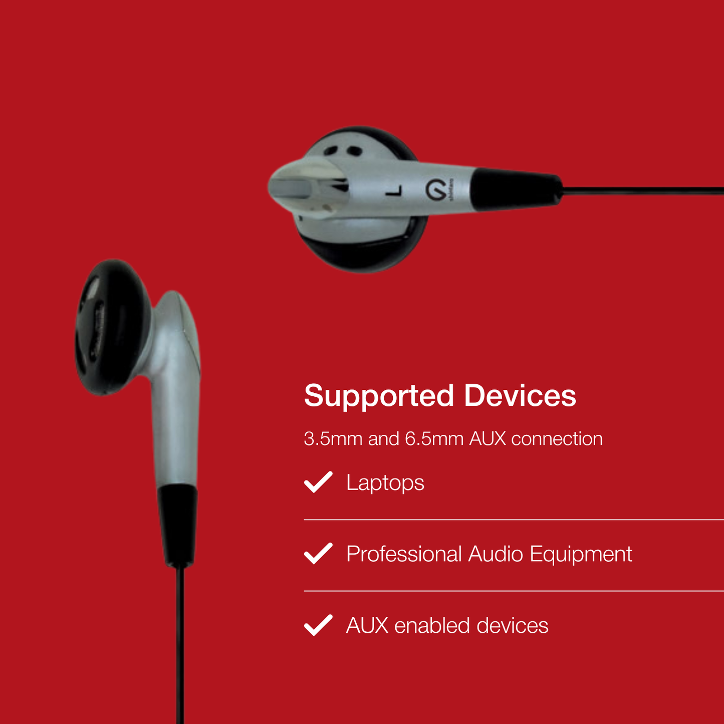 Shintaro Earphones 3.5mm Audio Jack with 6.5mm Adaptor
