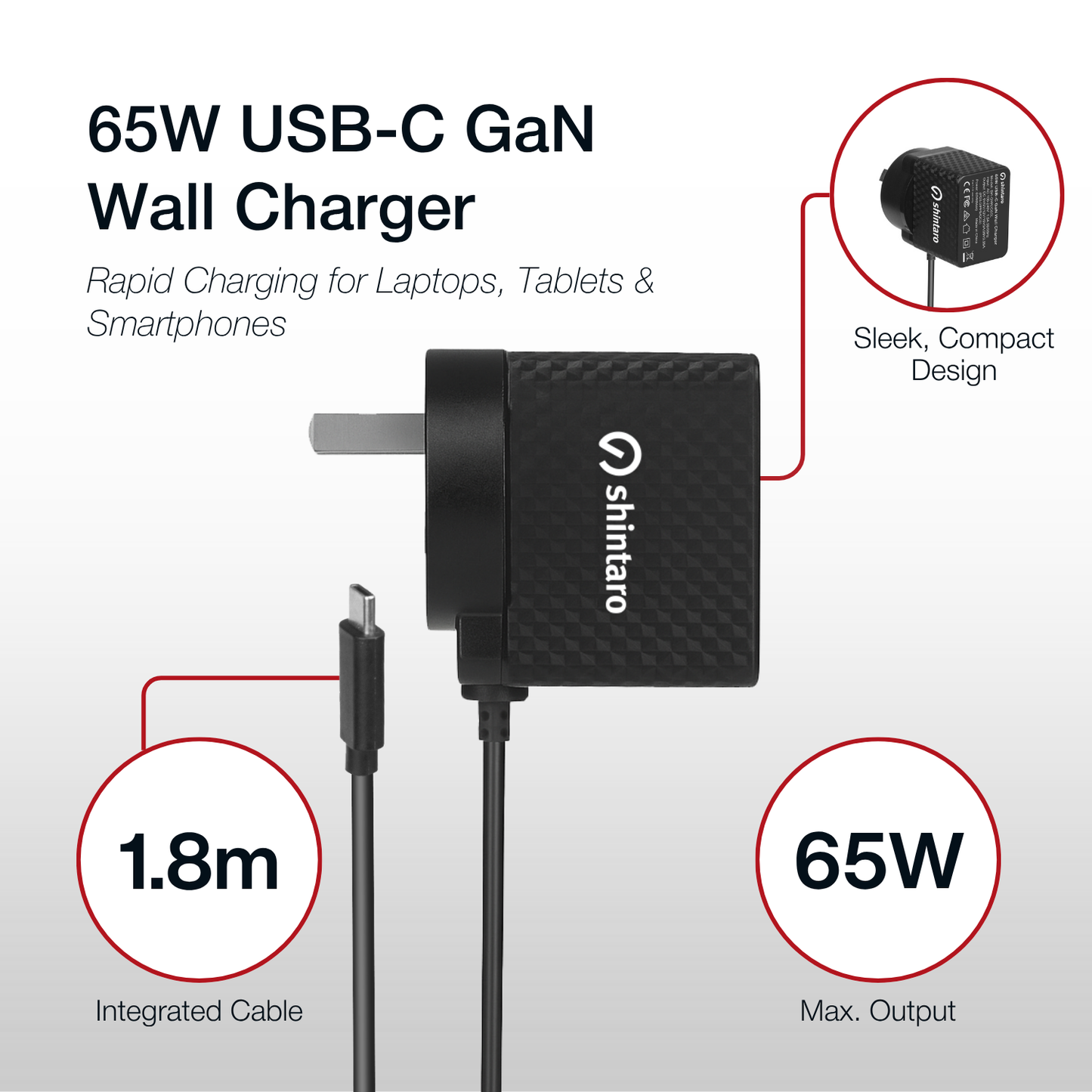 Shintaro 65W GaN USB-C Wall Charger