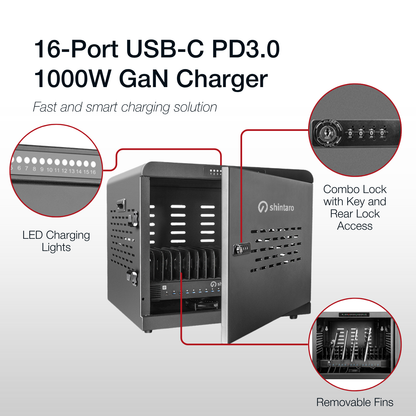 Shintaro Charging Cabinet 16 Ports 1000W USB-C
