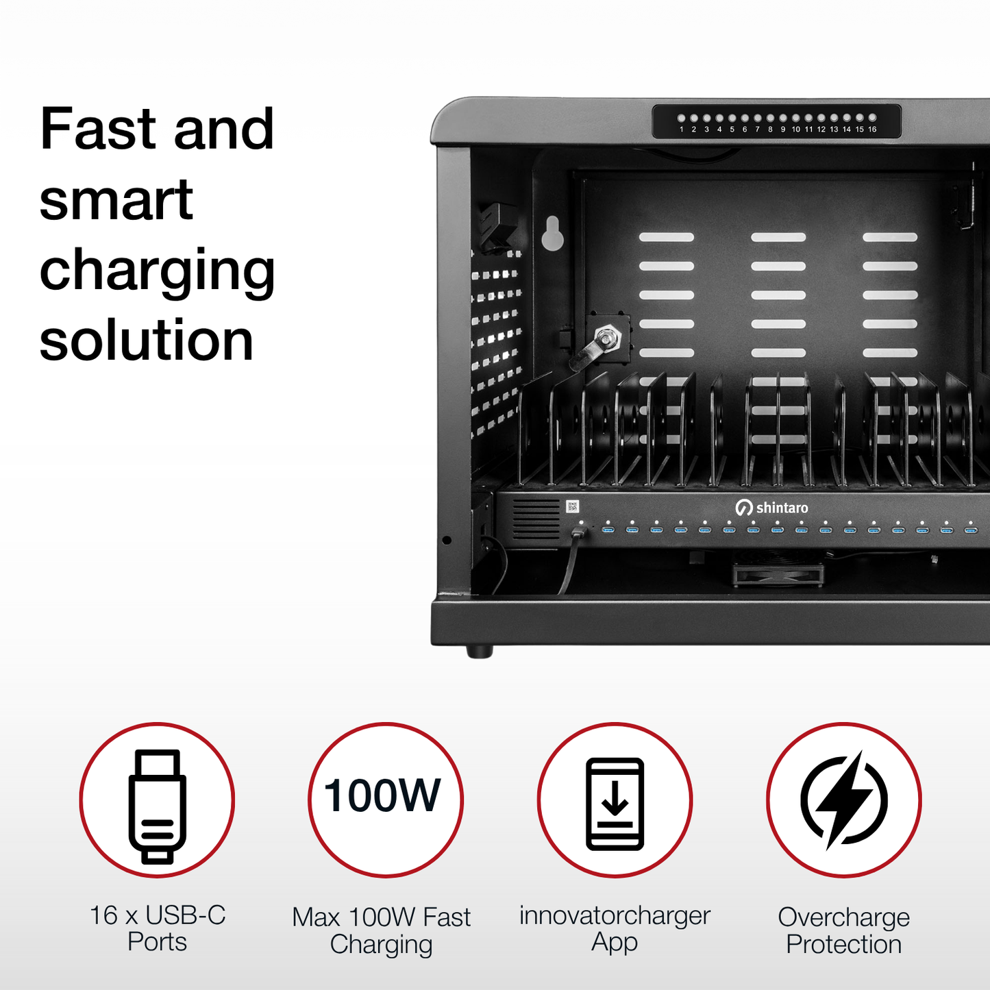 Shintaro Charging Cabinet 16 Ports 1000W USB-C