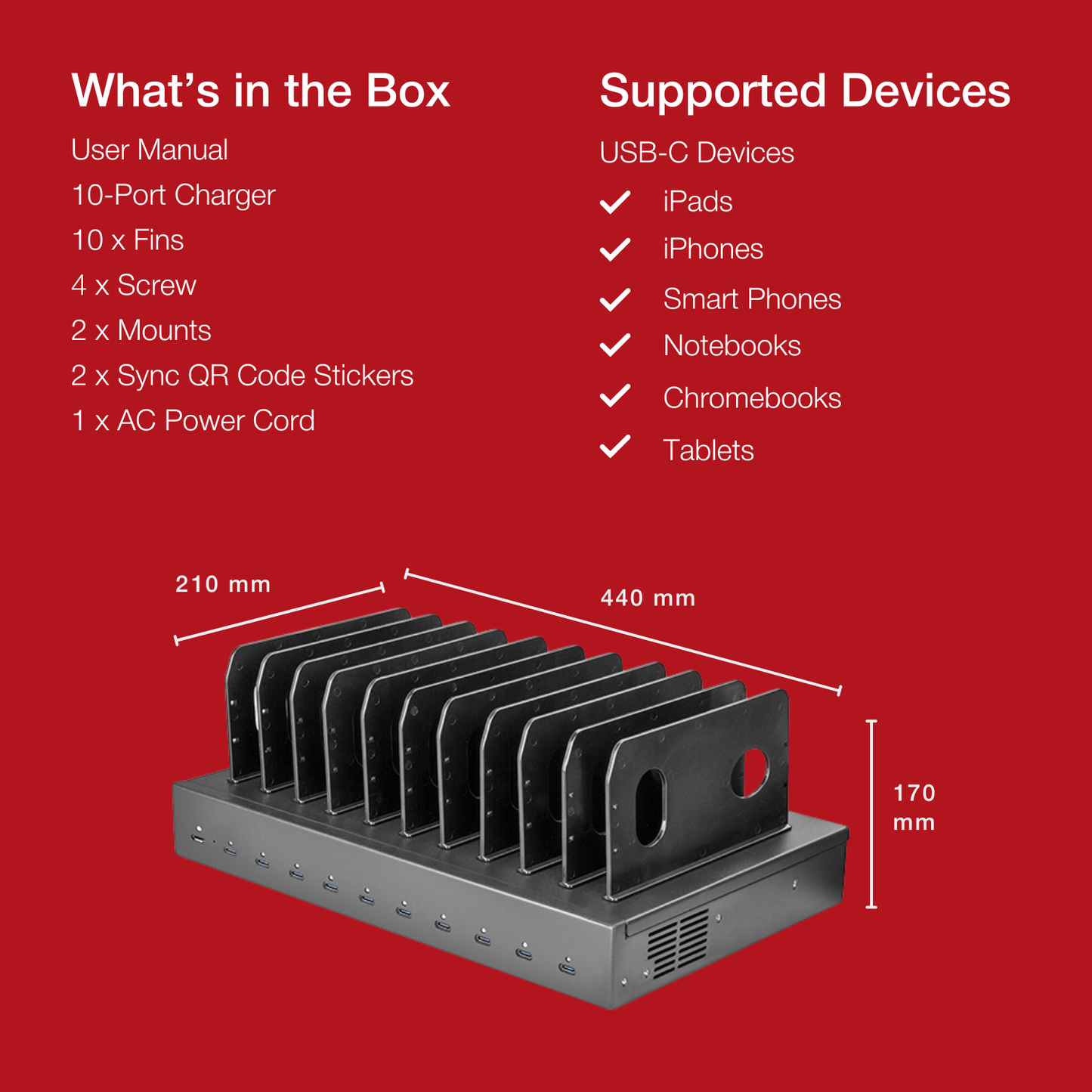 Shintaro GaN 10-Ports USB-C 1000W Charging Dock