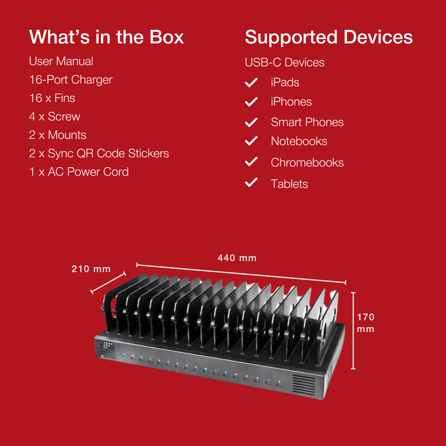 Shintaro GaN 1000W 16 Ports Charger with Adjustable Bays
