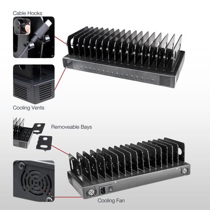 Shintaro GaN 1000W 16 Ports Charger with Adjustable Bays
