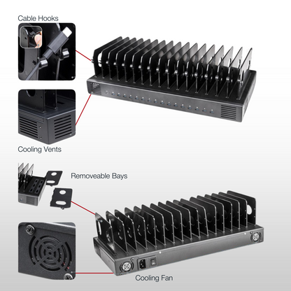 Shintaro GaN 1000W 16 Ports Charger with Adjustable Bays