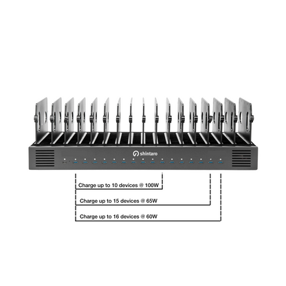 Shintaro GaN 1000W 16 Ports Charger with Adjustable Bays