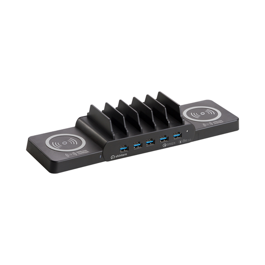Shintaro GaN 5-Ports USB-C & USB-A 150W Charger with Bays + Wireless Charging Pads