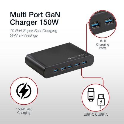 Shintaro GaN 15W 5 Ports Charger USB-C or USB-A