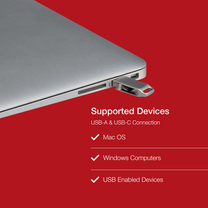 Shintaro 64GB Pocket Disk OTG USB-C and USB-A