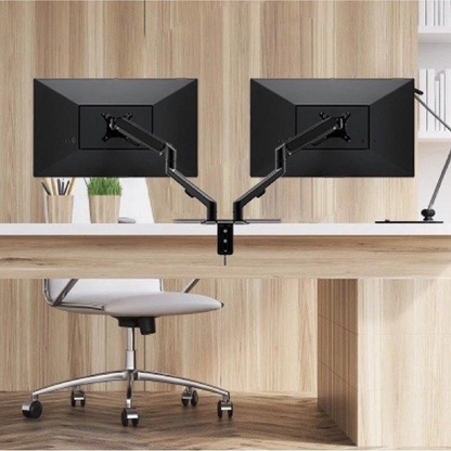 Shintaro Dual Monitor Gas Spring Arms C-Clamp & Grommet Mount