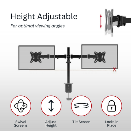 Shintaro Dual Monitor Mount C-Clamp & Grommet Mount